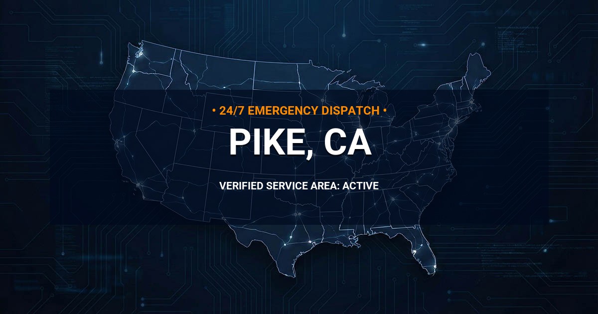 Emergency Plumbing Dispatch Map for Plumbing Services: Pike, CA