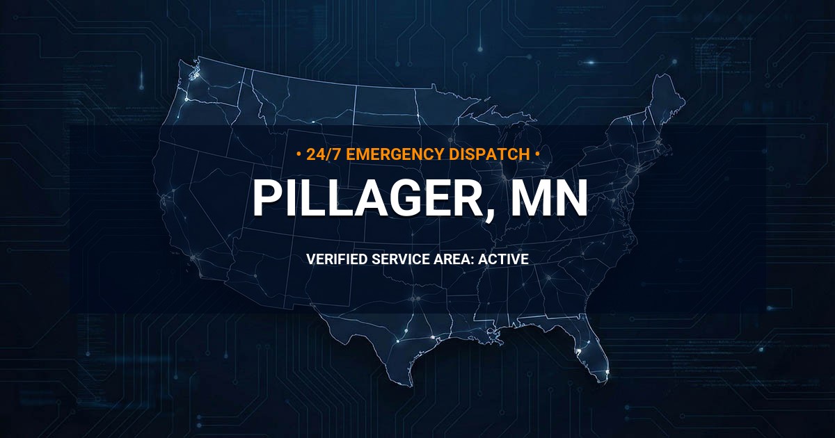Emergency Plumbing Dispatch Map for Plumbing Services: Pillager, MN