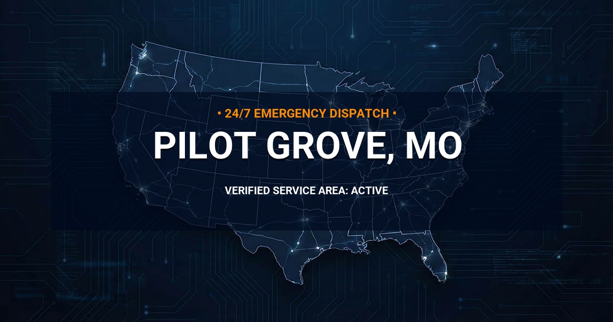 Emergency Plumbing Dispatch Map for Plumbing Services: Pilot Grove, MO
