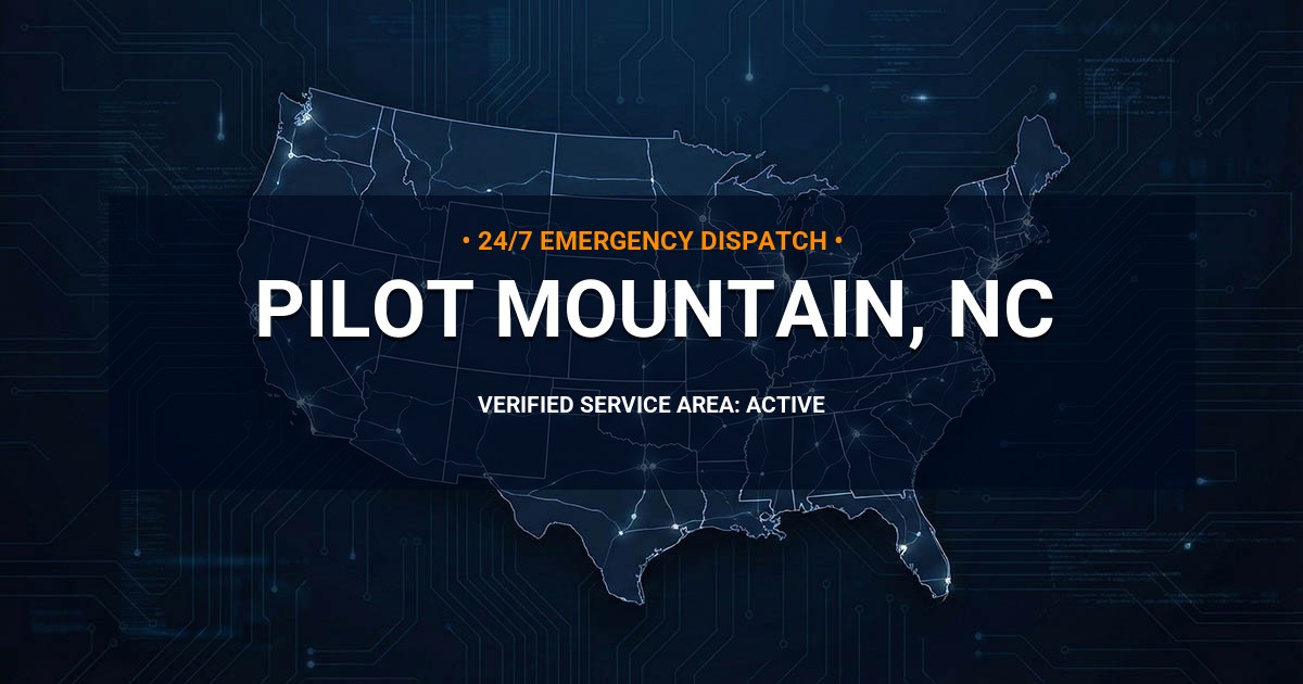 Emergency Plumbing Dispatch Map for Plumbing Services: Pilot Mountain, NC