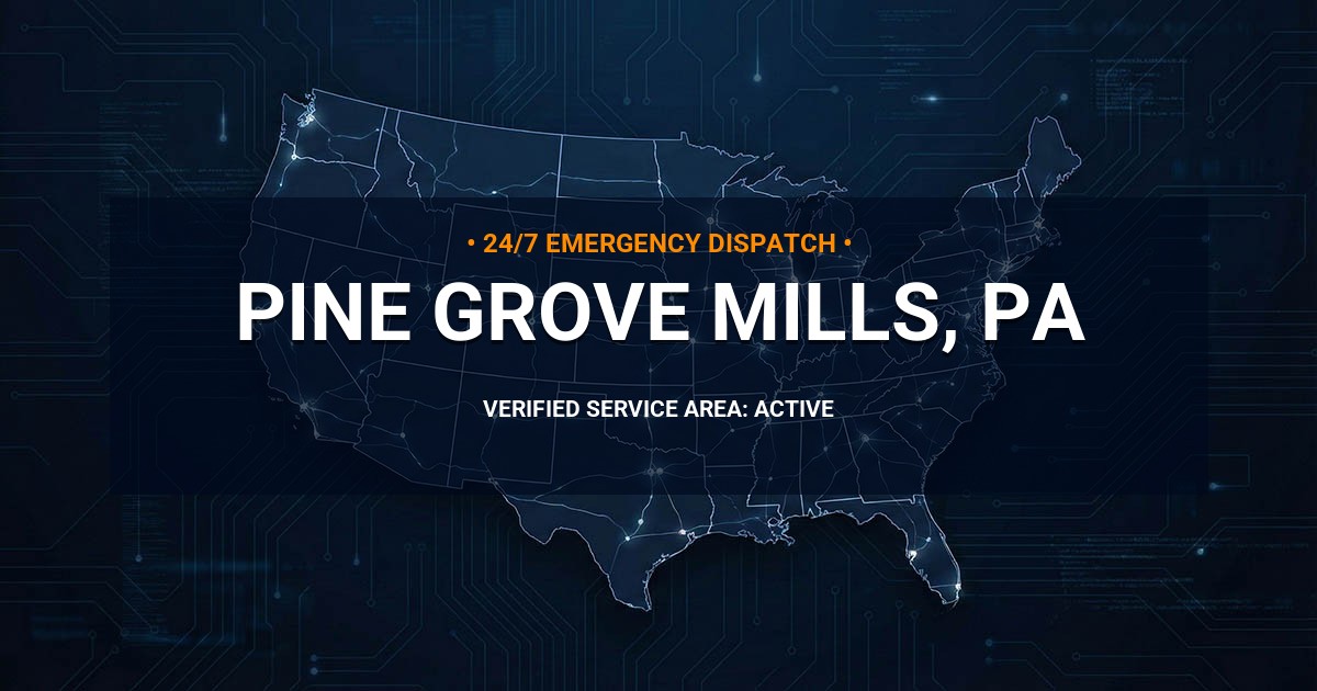 Emergency Plumbing Dispatch Map for Plumbing Services: Pine Grove Mills, PA
