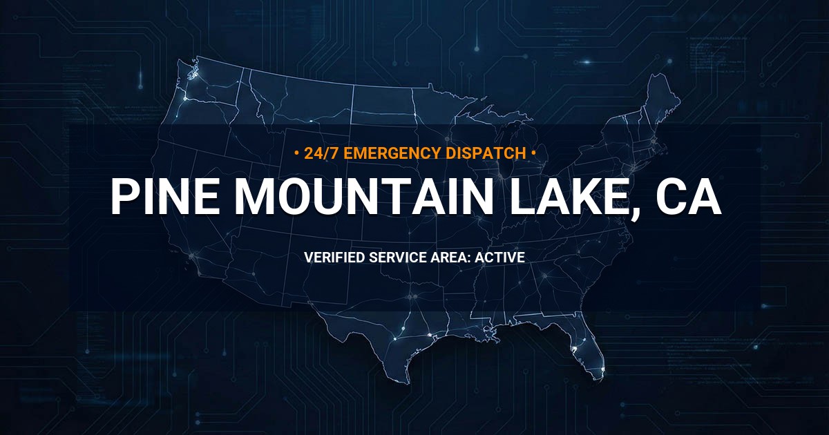 Emergency Plumbing Dispatch Map for Plumbing Services: Pine Mountain Lake, CA