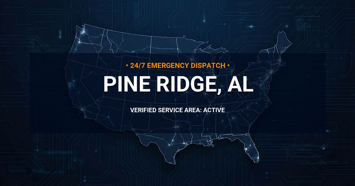 Emergency Plumbing Dispatch Map for Plumbing Services: Pine Ridge, AL