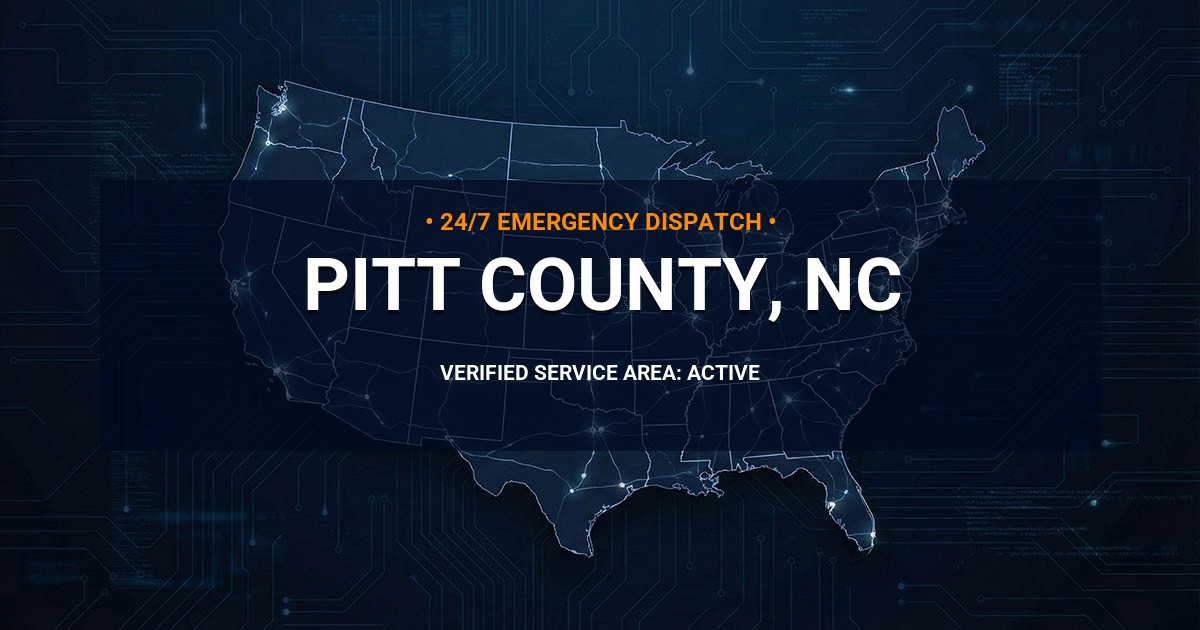 Emergency Plumbing Dispatch Map for Pitt County Plumbing Logistics