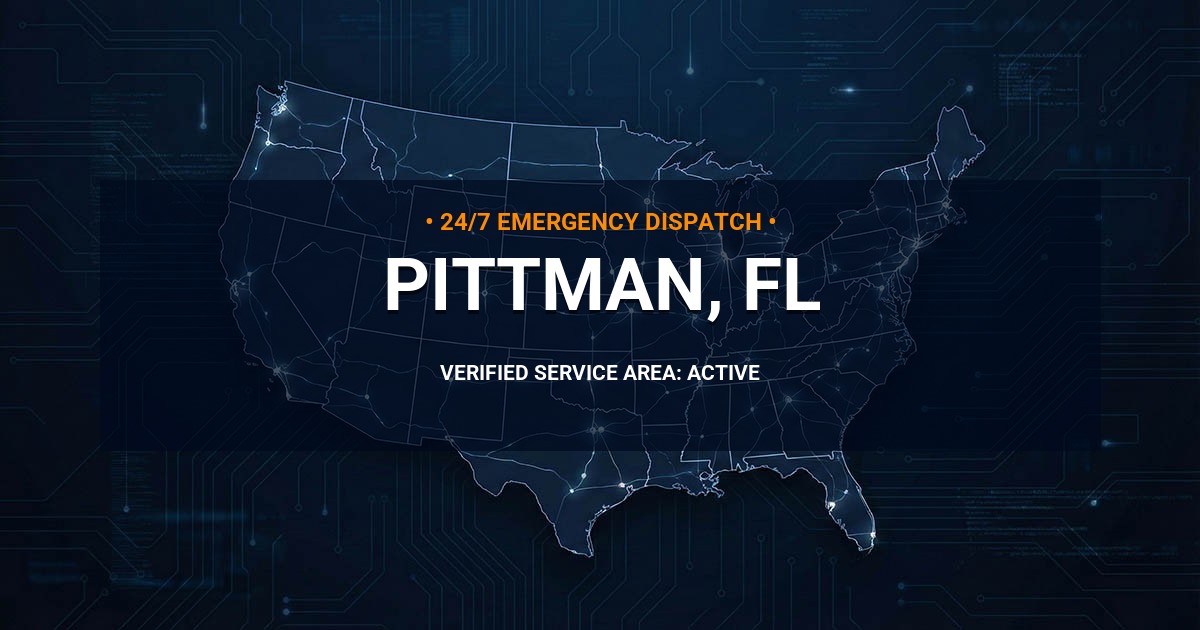 Emergency Plumbing Dispatch Map for Plumbing Services: Pittman, FL