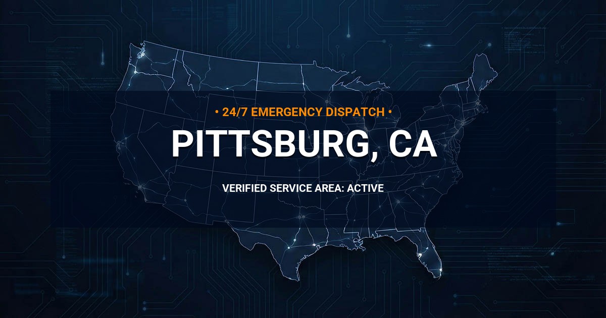 Emergency Plumbing Dispatch Map for Plumbing Services: Pittsburg, CA