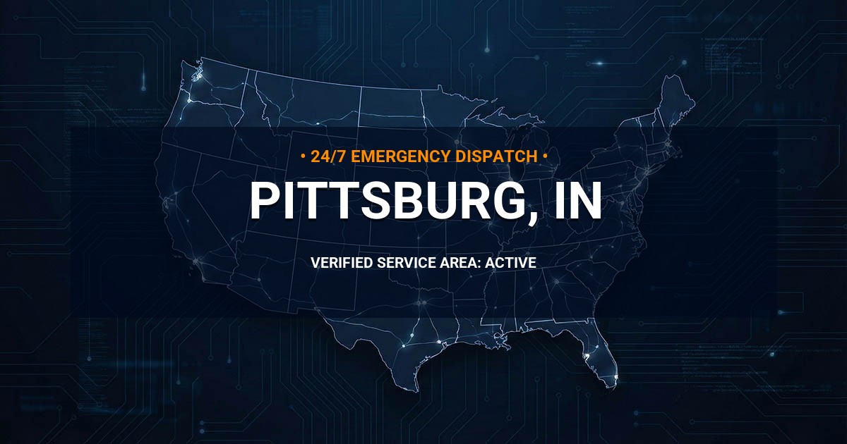 Emergency Plumbing Dispatch Map for Plumbing Services: Pittsburg, IN