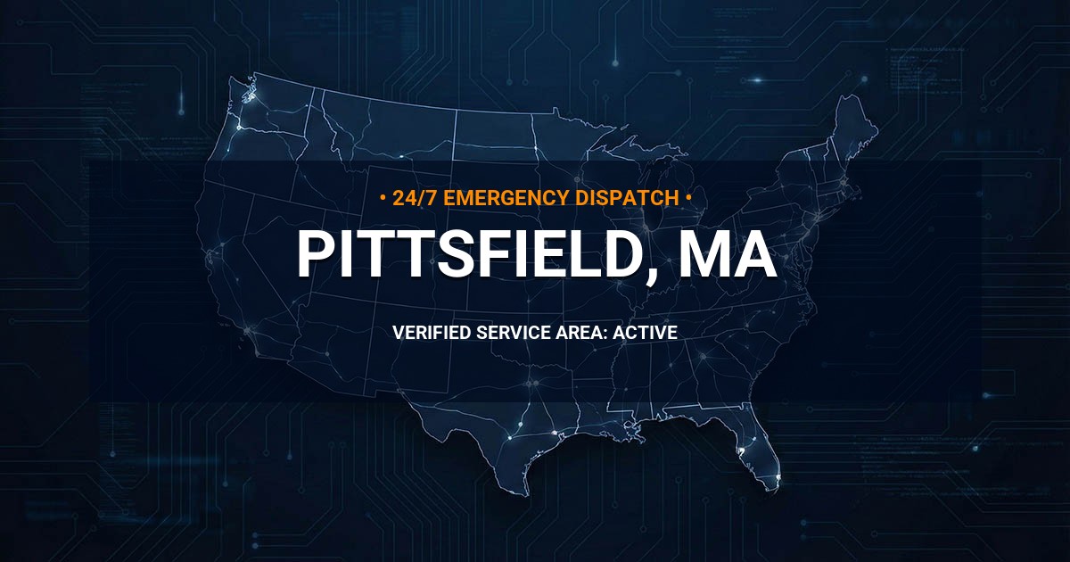 Emergency Plumbing Dispatch Map for Plumbing Services: Pittsfield, MA