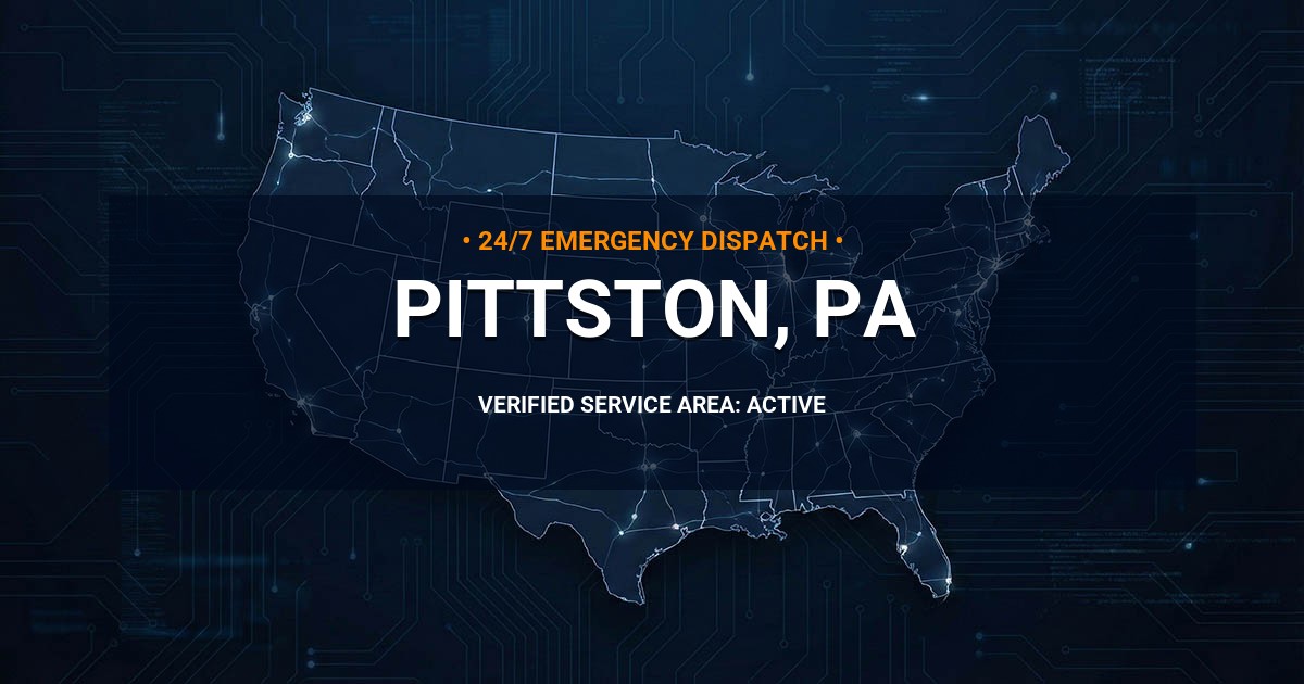 Emergency Plumbing Dispatch Map for Plumbing Services: Pittston, PA
