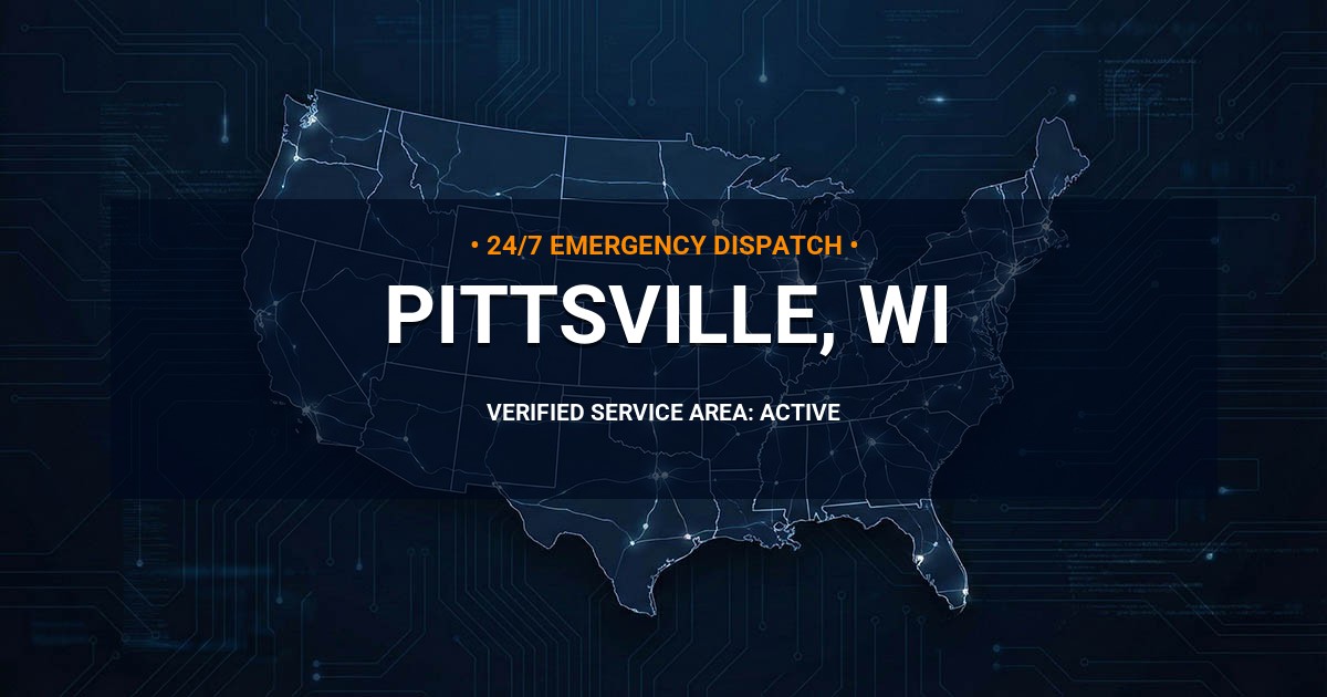 Emergency Plumbing Dispatch Map for Plumbing Services: Pittsville, WI