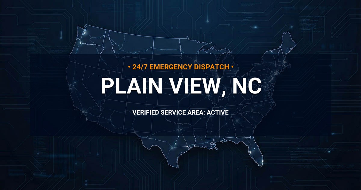 Emergency Plumbing Dispatch Map for Plumbing Services: Plain View, NC