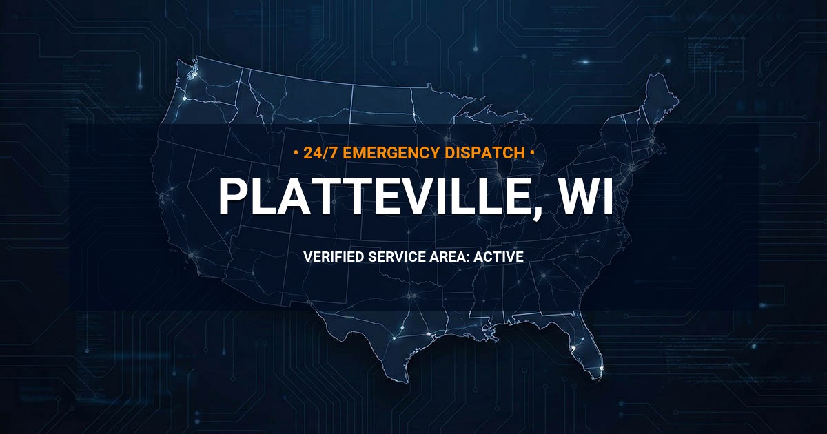 Emergency Plumbing Dispatch Map for Plumbing Services: Platteville, WI