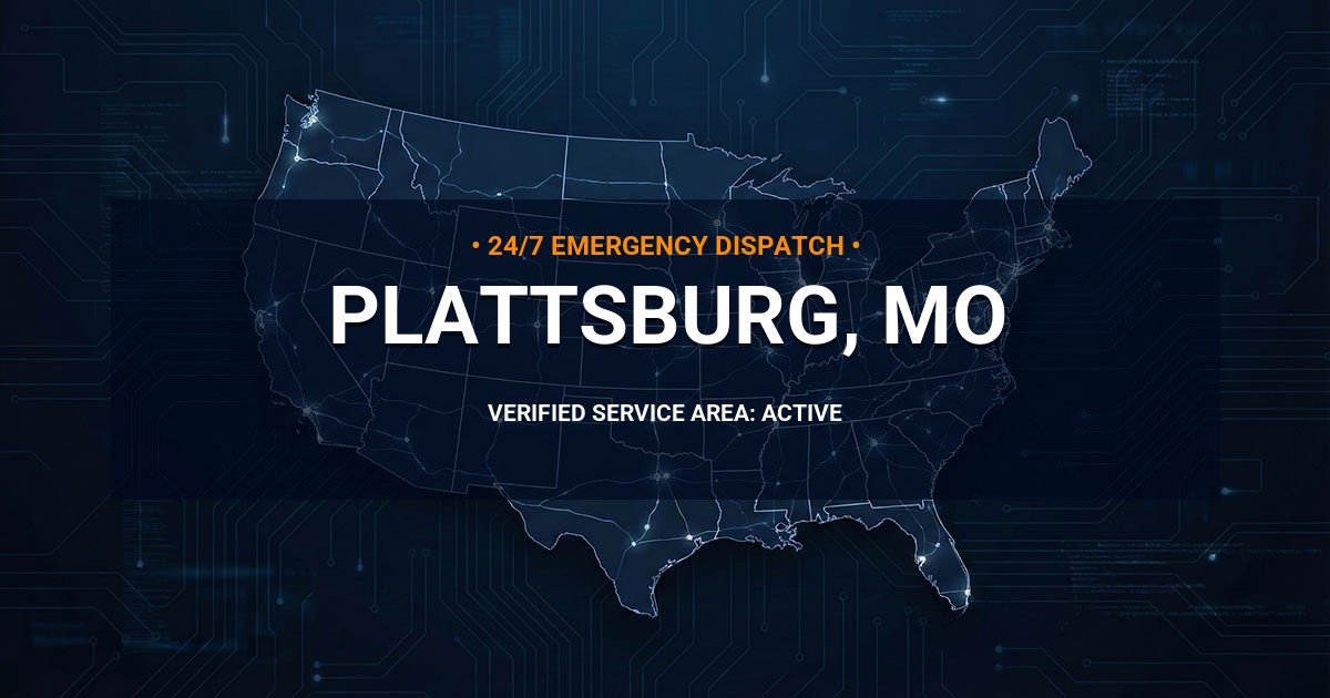 Emergency Plumbing Dispatch Map for Plumbing Services: Plattsburg, MO
