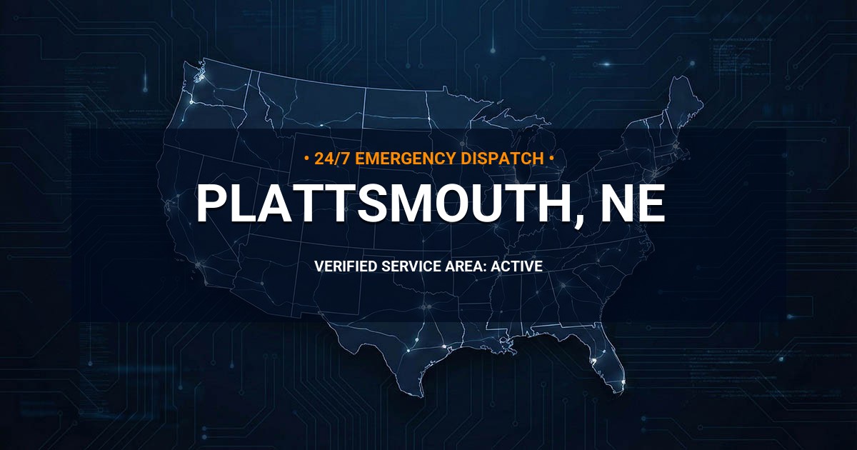 Emergency Plumbing Dispatch Map for Plumbing Services: Plattsmouth, NE