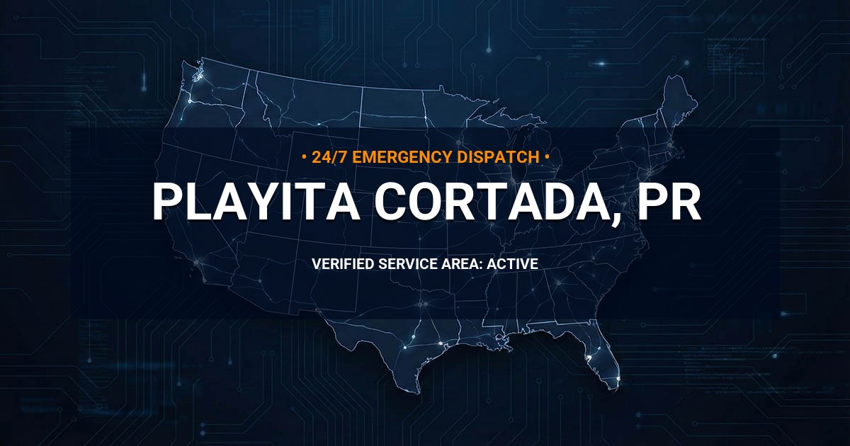 Emergency Plumbing Dispatch Map for Plumbing Services: Playita Cortada, PR