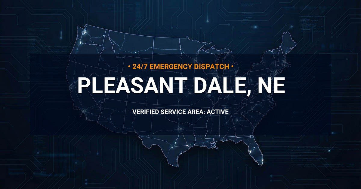 Emergency Plumbing Dispatch Map for Plumbing Services: Pleasant Dale, NE