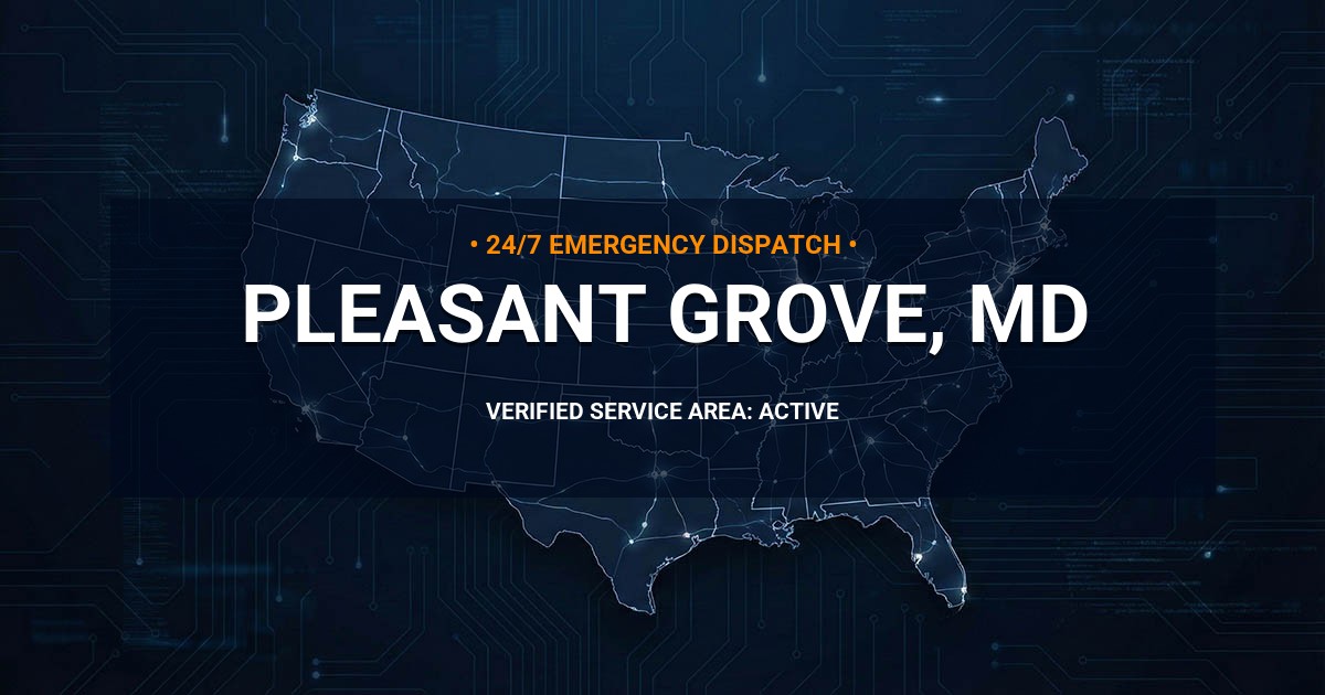 Emergency Plumbing Dispatch Map for Plumbing Services: Pleasant Grove, MD