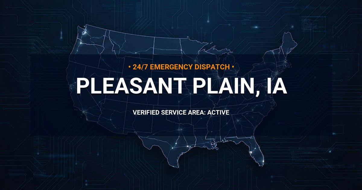 Emergency Plumbing Dispatch Map for Plumbing Services: Pleasant Plain, IA