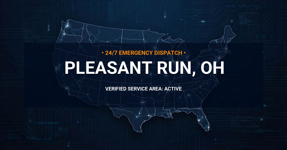 Emergency Plumbing Dispatch Map for Plumbing Services: Pleasant Run, OH