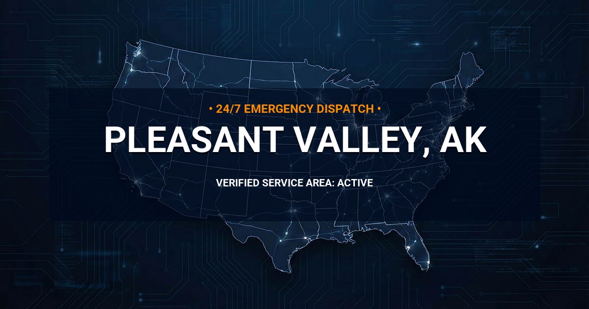Emergency Plumbing Dispatch Map for Plumbing Services: Pleasant Valley, AK