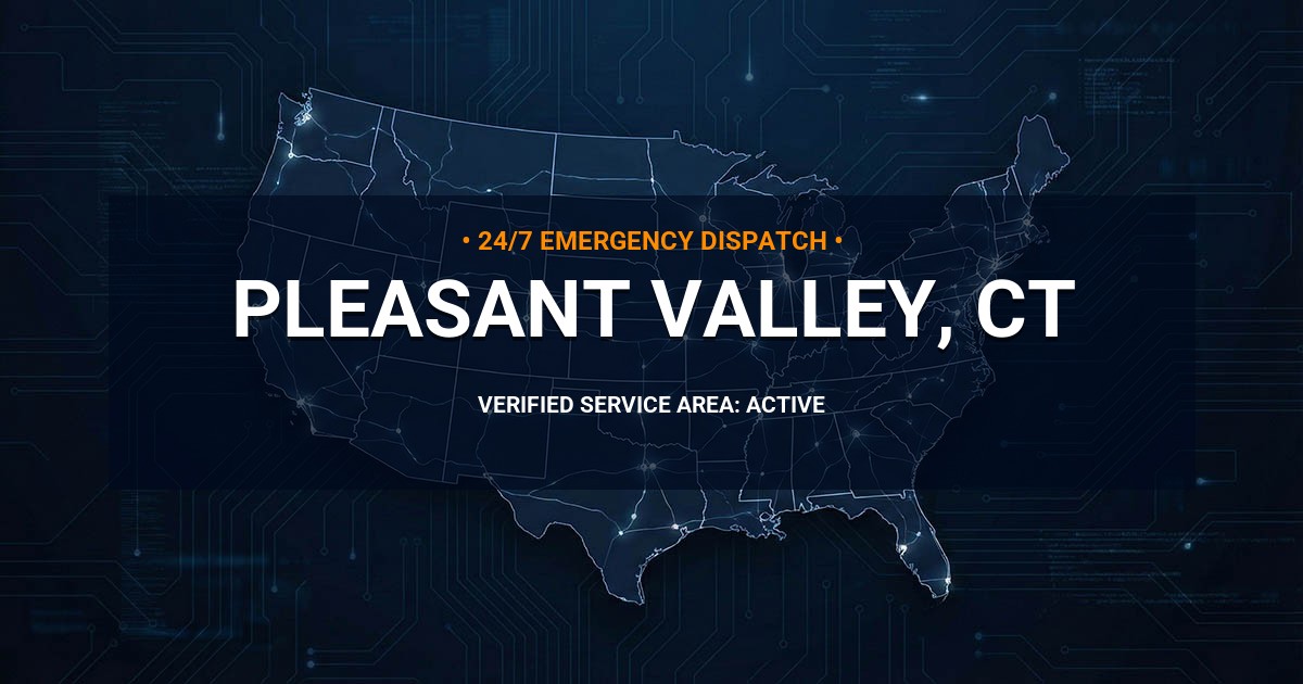 Emergency Plumbing Dispatch Map for Plumbing Services: Pleasant Valley, CT
