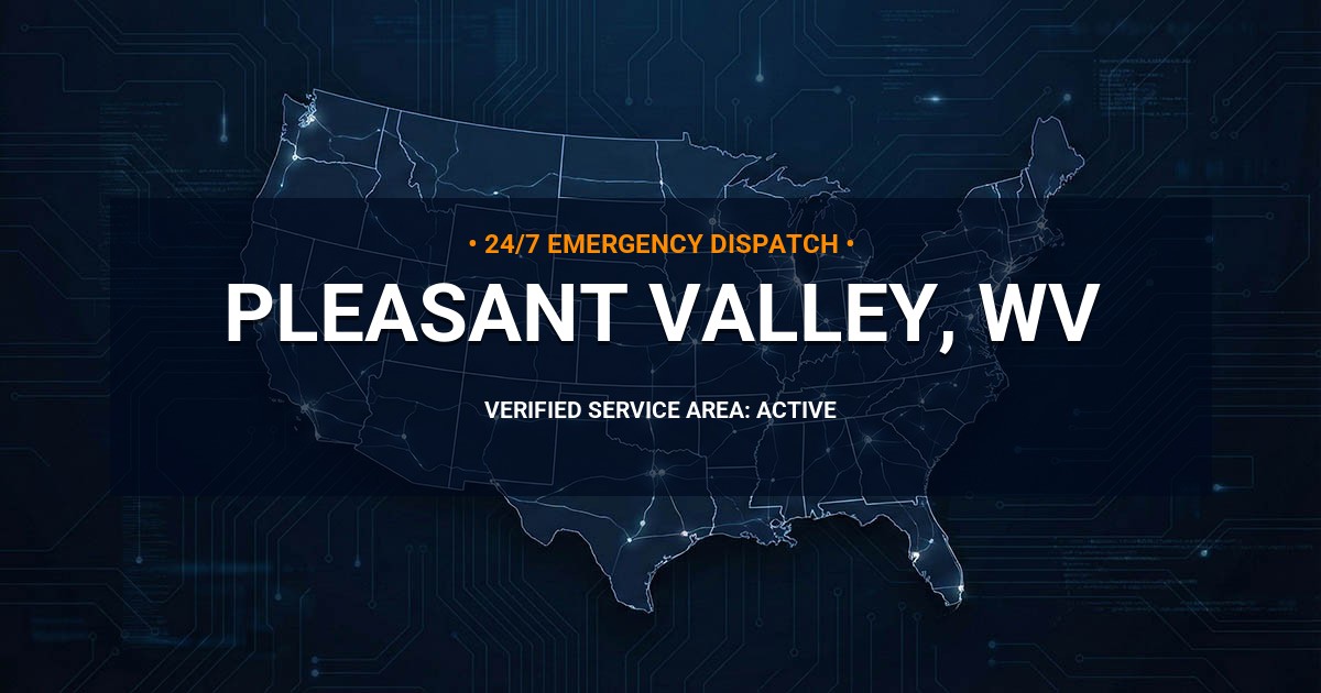 Emergency Plumbing Dispatch Map for Plumbing Services: Pleasant Valley, WV
