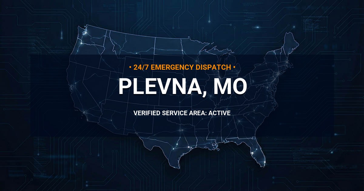 Emergency Plumbing Dispatch Map for Plumbing Services: Plevna, MO