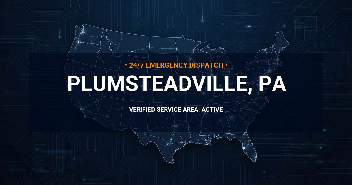 Emergency Plumbing Dispatch Map for Plumbing Services: Plumsteadville, PA