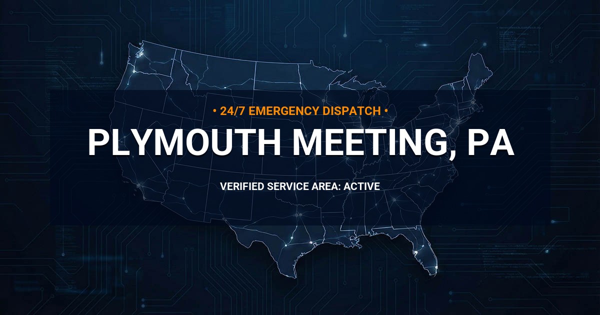 Emergency Plumbing Dispatch Map for Plumbing Services: Plymouth Meeting, PA