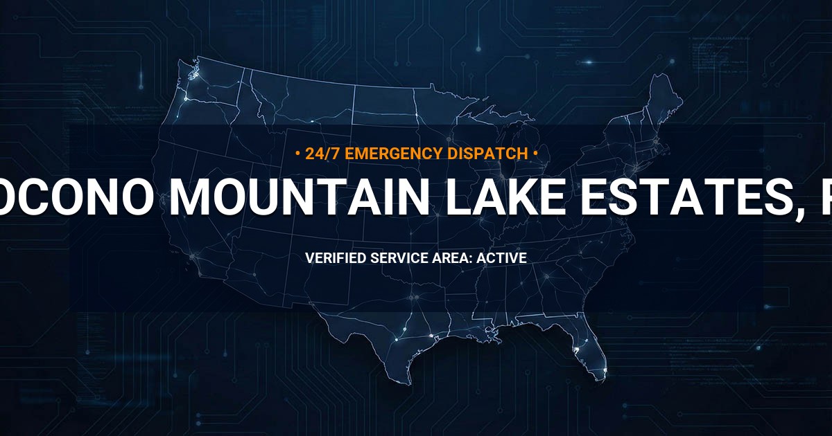 Emergency Plumbing Dispatch Map for Plumbing Services: Pocono Mountain Lake Estates, PA