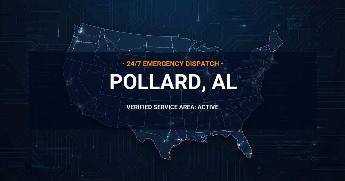 Emergency Plumbing Dispatch Map for Plumbing Services: Pollard, AL