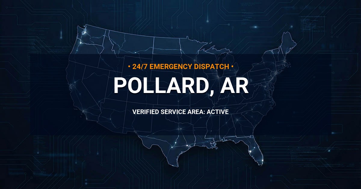 Emergency Plumbing Dispatch Map for Plumbing Services: Pollard, AR