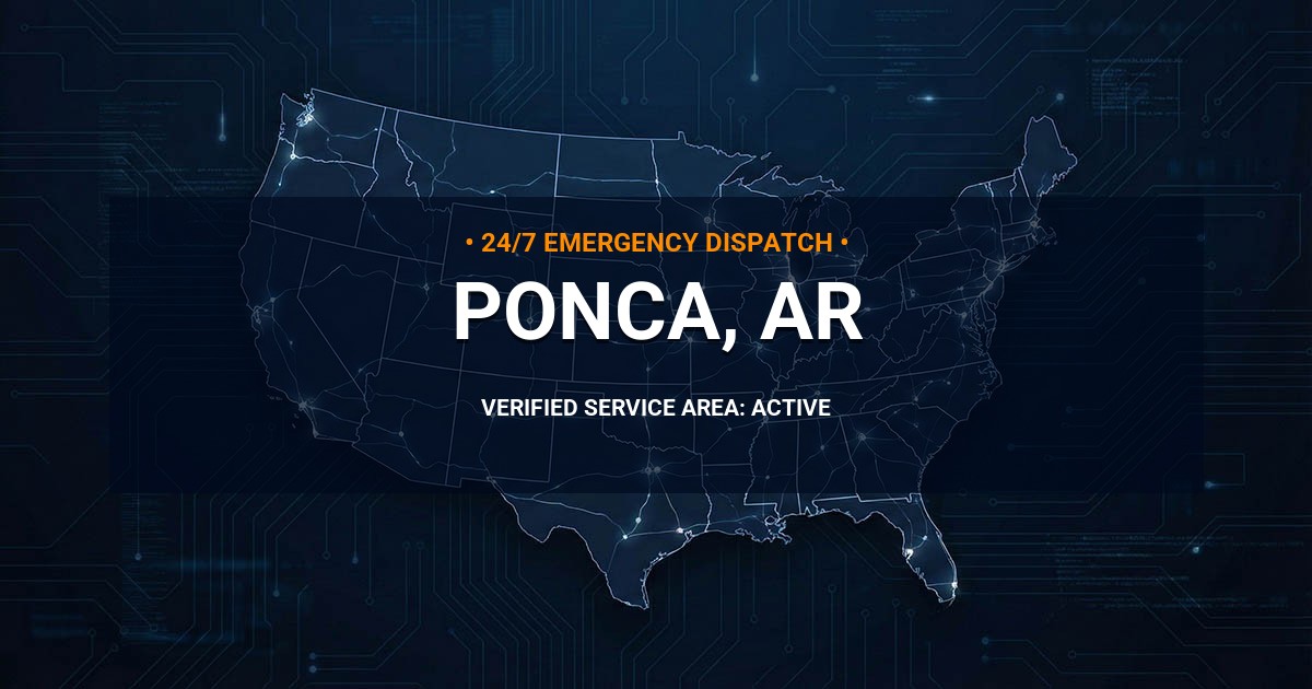 Emergency Plumbing Dispatch Map for Plumbing Services: Ponca, AR
