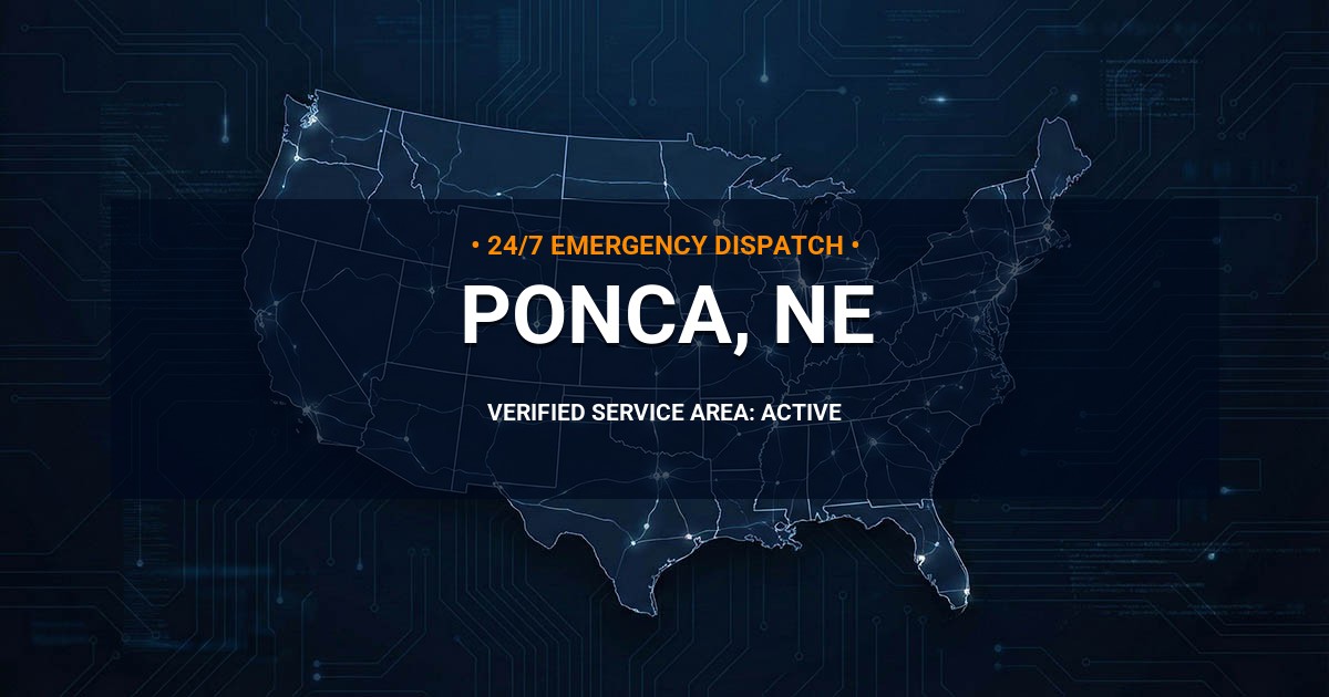 Emergency Plumbing Dispatch Map for Plumbing Services: Ponca, NE
