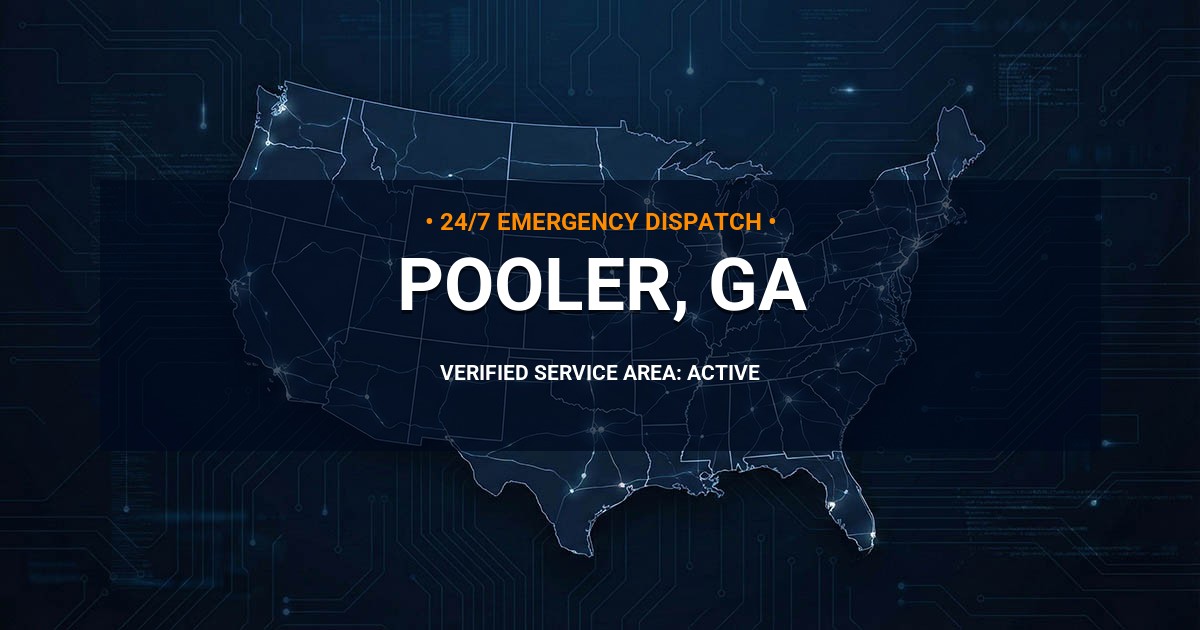 Emergency Plumbing Dispatch Map for Plumbing Services: Pooler, GA