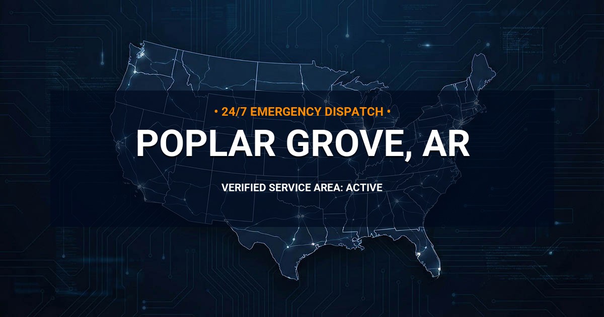 Emergency Plumbing Dispatch Map for Plumbing Services: Poplar Grove, AR