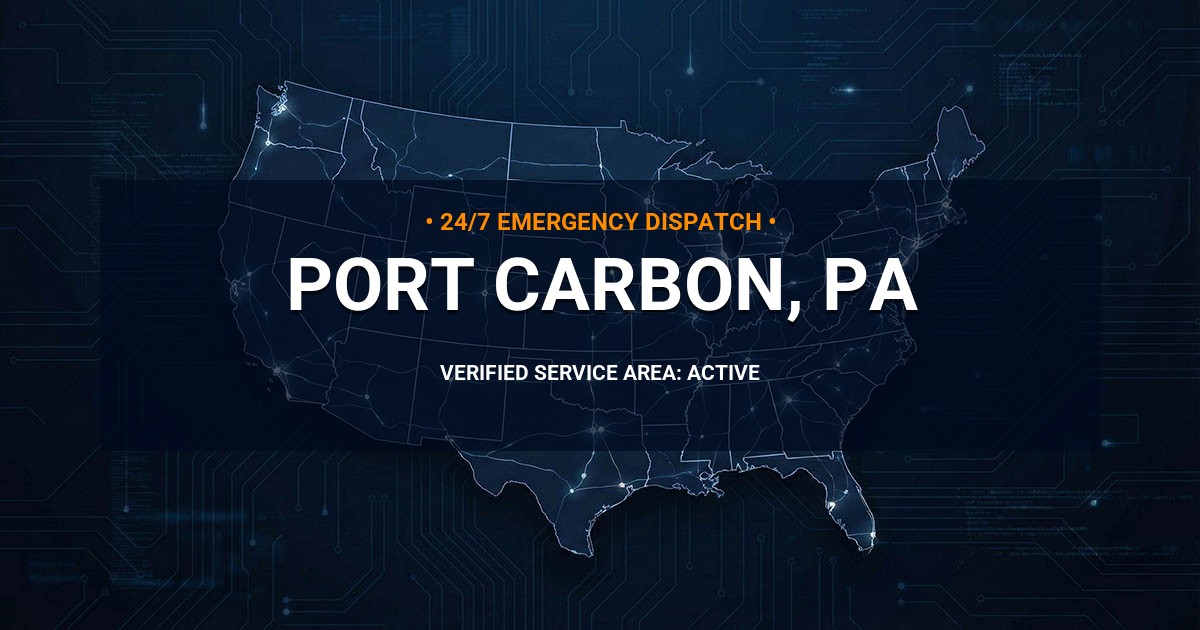 Emergency Plumbing Dispatch Map for Plumbing Services: Port Carbon, PA