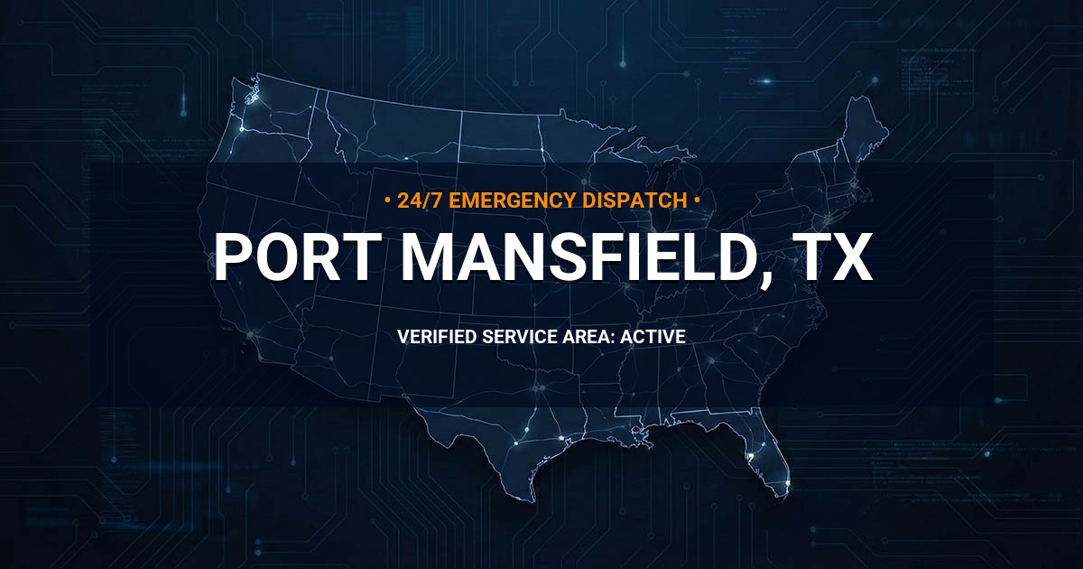 Emergency Plumbing Dispatch Map for Plumbing Services: Port Mansfield, TX