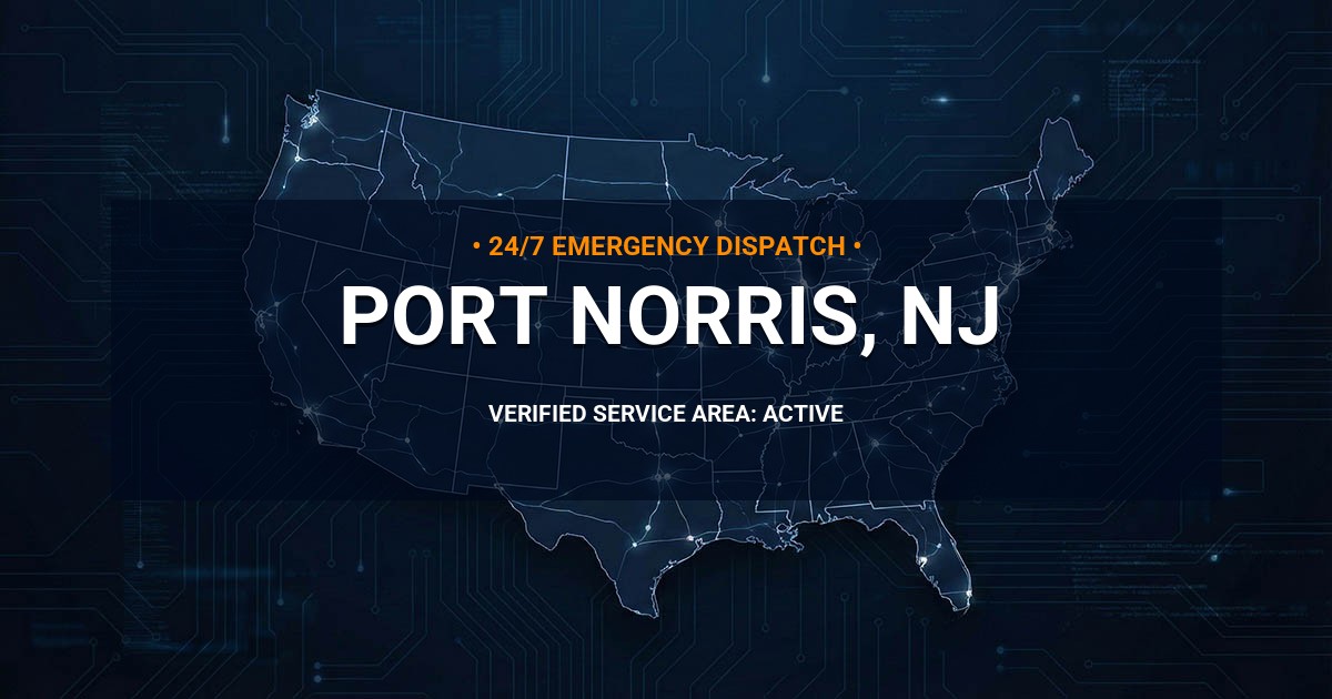 Emergency Plumbing Dispatch Map for Plumbing Services: Port Norris, NJ