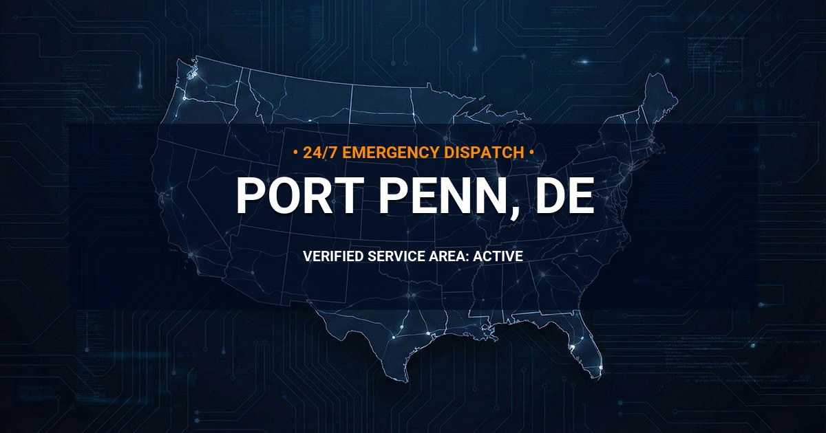 Emergency Plumbing Dispatch Map for Plumbing Services: Port Penn, DE