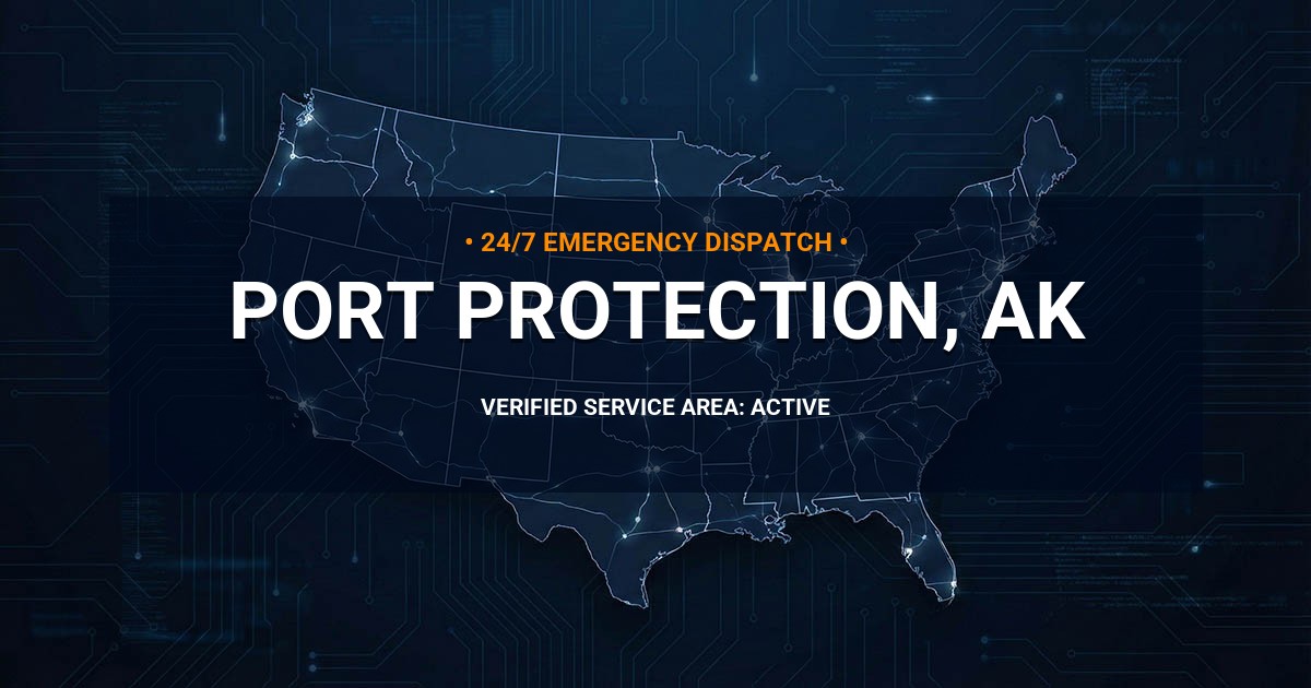 Emergency Plumbing Dispatch Map for Plumbing Services: Port Protection, AK
