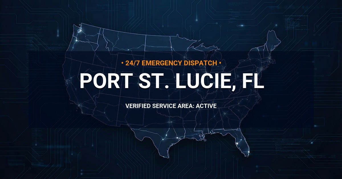 Emergency Plumbing Dispatch Map for Plumbing Services: Port St. Lucie, FL