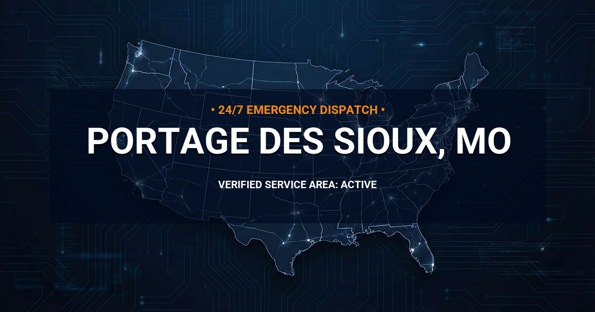 Emergency Plumbing Dispatch Map for Plumbing Services: Portage Des Sioux, MO