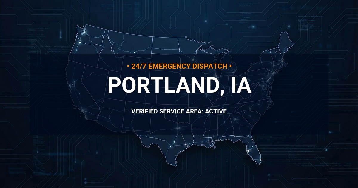 Emergency Plumbing Dispatch Map for Plumbing Services: Portland, IA