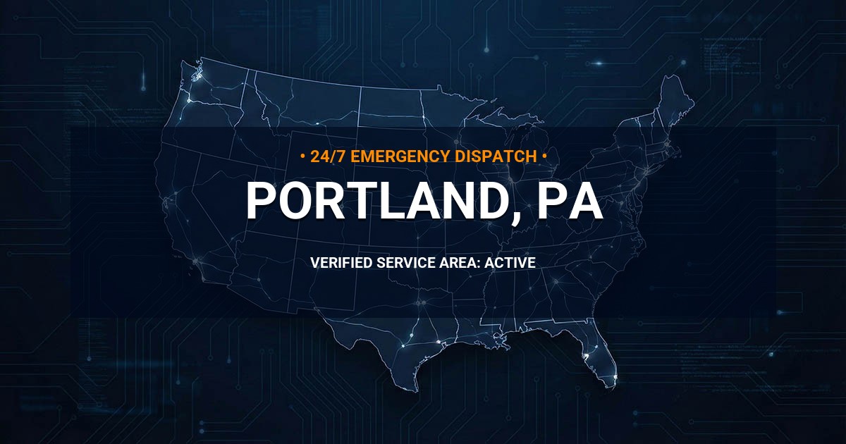 Emergency Plumbing Dispatch Map for Plumbing Services: Portland, PA