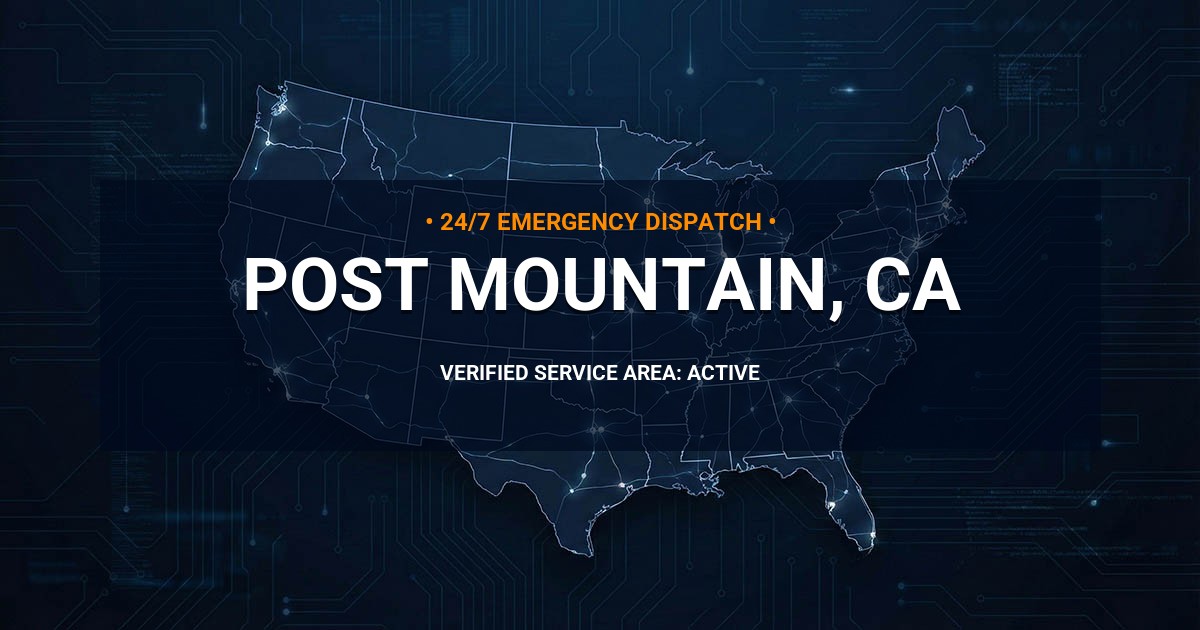 Emergency Plumbing Dispatch Map for Plumbing Services: Post Mountain, CA