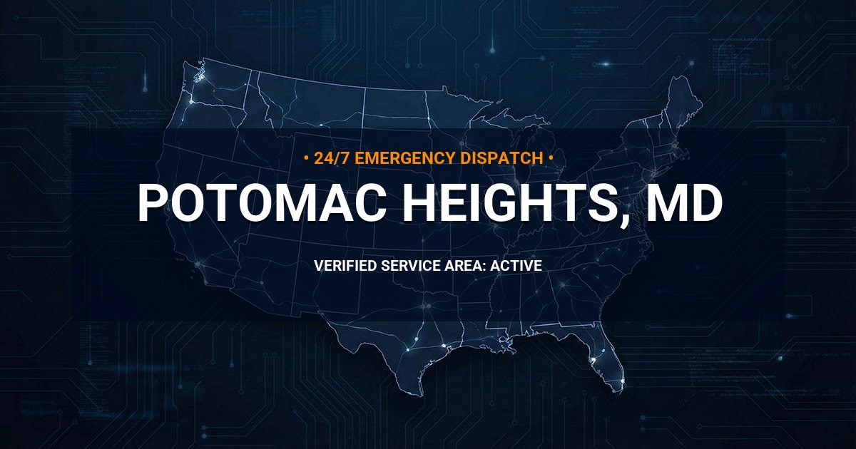 Emergency Plumbing Dispatch Map for Plumbing Services: Potomac Heights, MD
