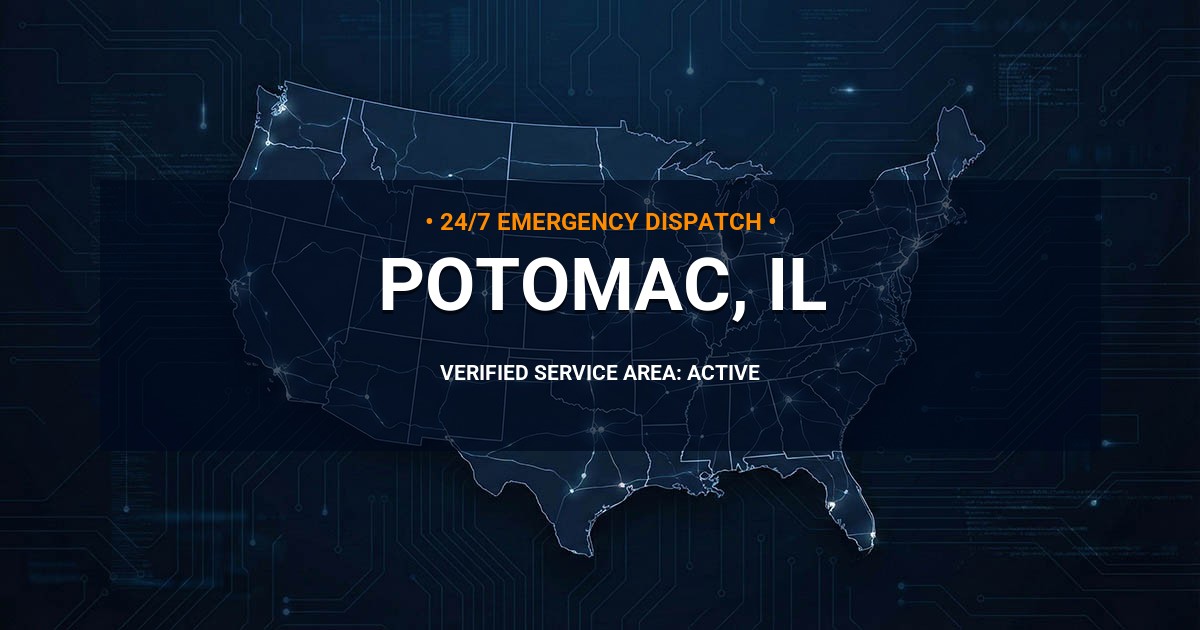 Emergency Plumbing Dispatch Map for Plumbing Services: Potomac, IL