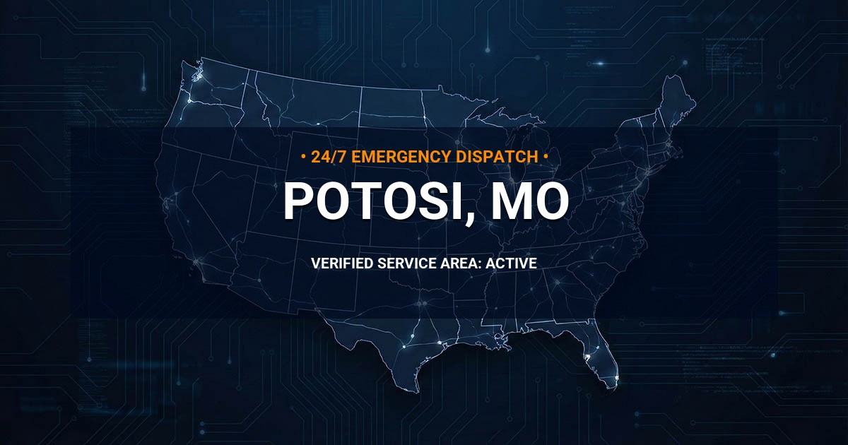 Emergency Plumbing Dispatch Map for Plumbing Services: Potosi, MO
