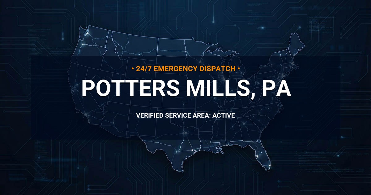 Emergency Plumbing Dispatch Map for Plumbing Services: Potters Mills, PA